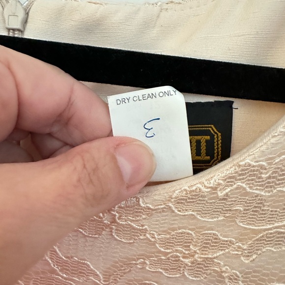 Y2K VIRGO II 12 pale pink lace midi woman nylon bridal coastal party dress - Picture 5 of 9